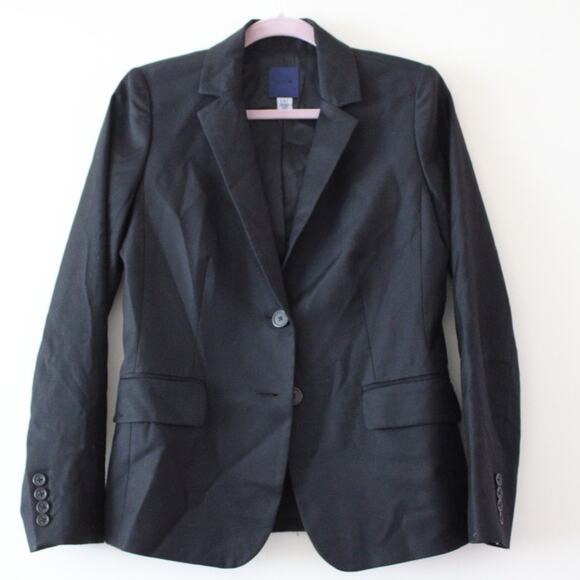 J. Crew Women's Black 100% Wool Super 120s Blazer Jacket Size 4 - Picture 1 of 7